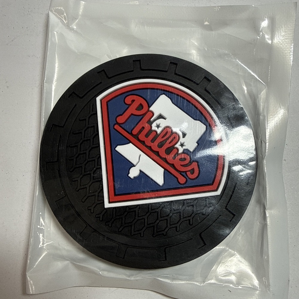Pair Rubber Cup Holders Inserts w/Phillies Logo NEW